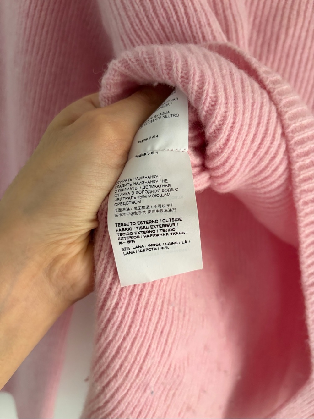 Pinko Wool-Cashmere Asymmetrical Ribbed Knit Sweater  - Medium - Picture 9 of 13